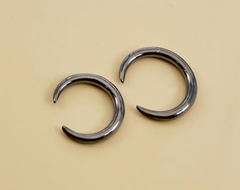 Solid 925 Sterling Silver Black Rhodium Plated Septum Ring, Tribal, Nose septum, Septum Piercing, Tribal Jewelry, Size: 18g to 15MM & More