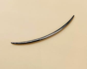 Solid 925 Sterling Silver CURVED  Tusk Black Rhodium Plated ,Septum, Piercing, Tribal Jewelry, Size: 18g to 15MM & Customize  Available.