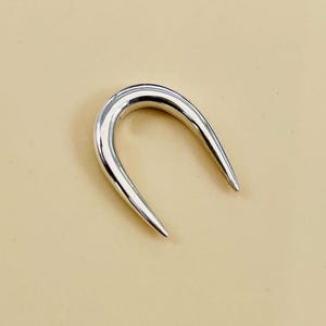 Horseshoe Septum Ring Solid 925 Sterling Silver Tribal Septum Ring, Nose Septum Piercing Jewelry, Size: 18g to 00g & Customize  Available