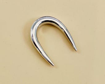 Horseshoe Septum Ring Solid 925 Sterling Silver Tribal Septum Ring, Nose Septum Piercing Jewelry, Size: 18g to 00g & Customize  Available