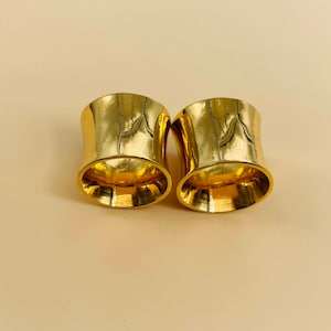 Pair of Gold Filled 925 Sterling silver Tunnels Plugs, Double Flare,Higher Quality Finished handmade,SIZE :- 12g (2MM) to  Customize