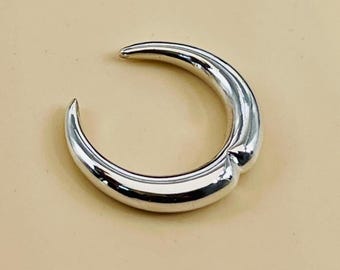 Notch Septum Ring Solid 925 Sterling Silver, Tribal Ring, Nose Septum Piercing, Tribal Jewelry, Size: 18g to 15MM & Customize  Available