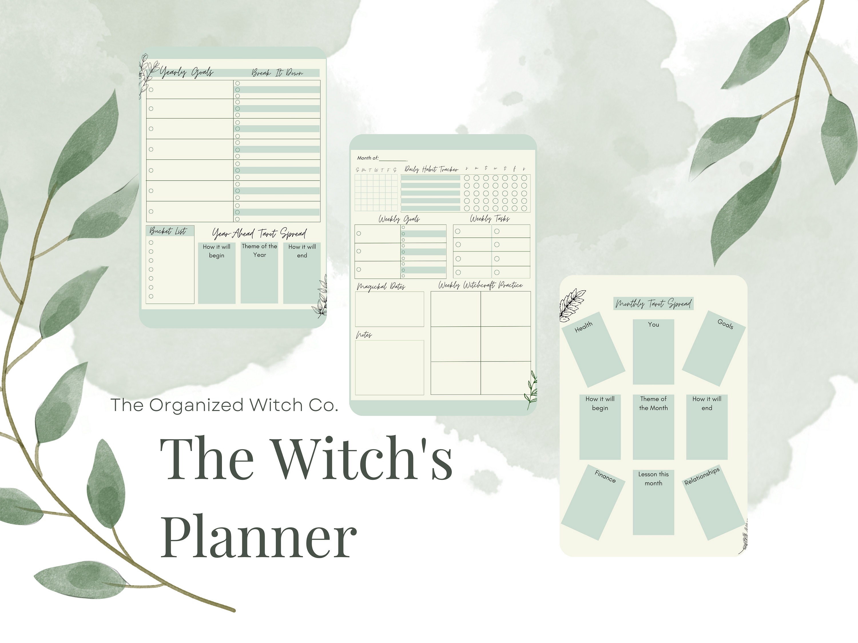 Printable Minimalist Witch Digital Daily Planner the Witch's Planner ...