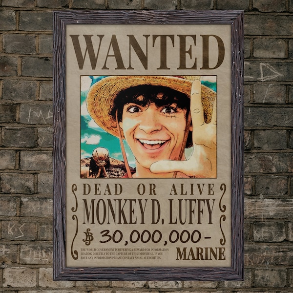 One Piece Live Action Wanted Poster Etsy