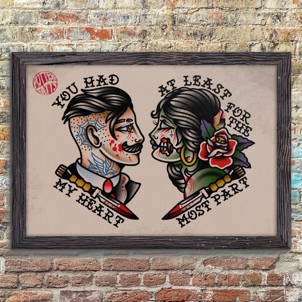 A Little Piece of Heaven - Avenged Sevenfold Inspired Traditional Tattoo Flash Print
