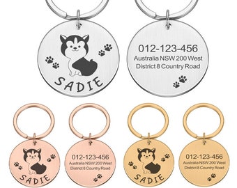 Etiquetas personalizadas para mascotas, etiquetas para perros, etiquetas para Collar de perro, etiquetas para gatos, nombre grabado, etiqueta de identificación para mascotas, regalos de Navidad para cachorros para amantes de los perros