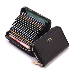 Personalized Card Holder Women Card Wallet Business Card Bank ID Credit Card Holder 12 Bits Card Wallet Case Name Engraving Birthday Gifts