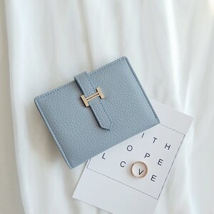 Personalisierte Geldbörsen Brieftaschen Münze Taschen Beutel Mini Geldbörsen Kartenhalter aus echtem Leder Personalisierte Name Geburtstag Xmax Geschenke mit Geschenkbox Blue
