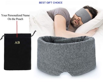 Handmade Cotton Sleep Mask, Light Blocking Sleeping Eye Mask, Soft Comfortable Blindfold Airplane with Pouch for Nap Sleeping Travel Gift