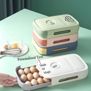 Mother's Day Gifts, Personalised Gifts Presents For Mum, Egg Storage Box Egg Holder Container Fridge Egg Drawer Boxes Egg Organiser Egg Tray