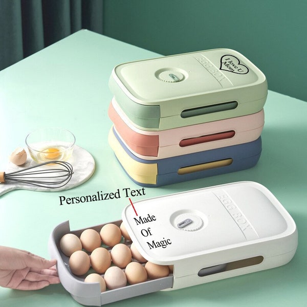 Mother's Day Gifts, Personalised Gifts Presents For Mum, Egg Storage Box Egg Holder Container Fridge Egg Drawer Boxes Egg Organiser Egg Tray