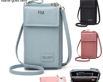 Women Crossbody Phone Bags Small Shoulder Bags Lady Handbag Mobile Phone Bag Pouch Long Strap Zip Card Slot Coin Purse Wallet Gift For Girls