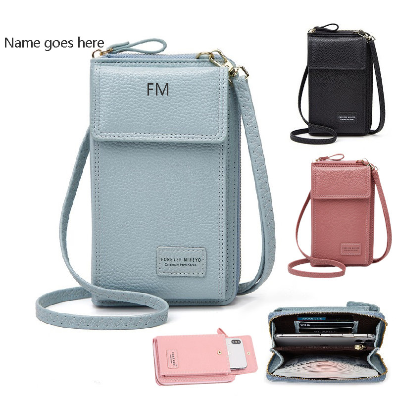 Classic Mini Scarf Decor Cell Phone Crossbody Bag For Women