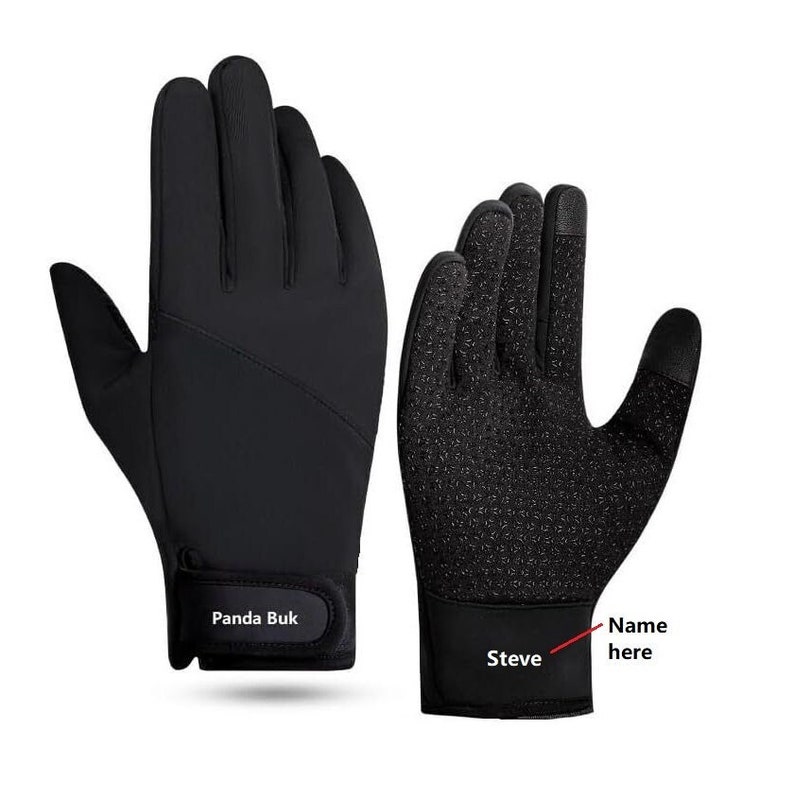 Gants d'hiver personnalisés thermiques imperméables à écran tactile, gants chauds coupe-vent thermiques, gants de cyclisme, cadeau Xmax pour lui et image 1