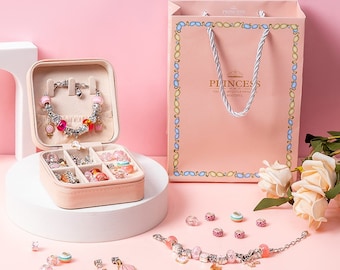 Style Pandora Bracelets à breloques Bijoux pour filles Fabrication de bijoux Kits DIY Anniversaire Cadeaux de Noël Cadeaux pour adolescentes Enfants