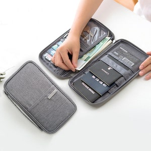 Waterproof Travel Wallet Passport Holder RFID Organiser Pouch for Cards Flight Tickets Documents Money IDs Gifts For Family & Friends Xmax