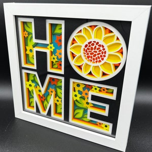 Holiday “Home” 3D Framed Shadow Box, Handmade Holiday Gift, Multiple Colors and Designs