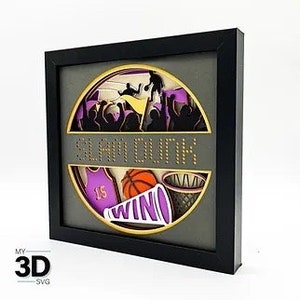 Basketball 3D Framed Shadow Box, Handmade Gift, Multiple Colors, Custom