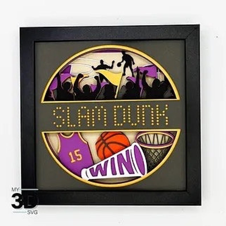 Basketball 3D Framed Shadow Box, Handmade Gift, Multiple Colors, Custom