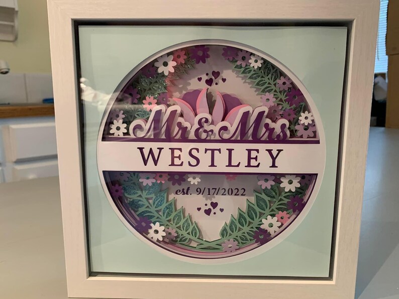 Couple Framed 3D Shadow Box Handmade Gift Multiple Colors Etsy