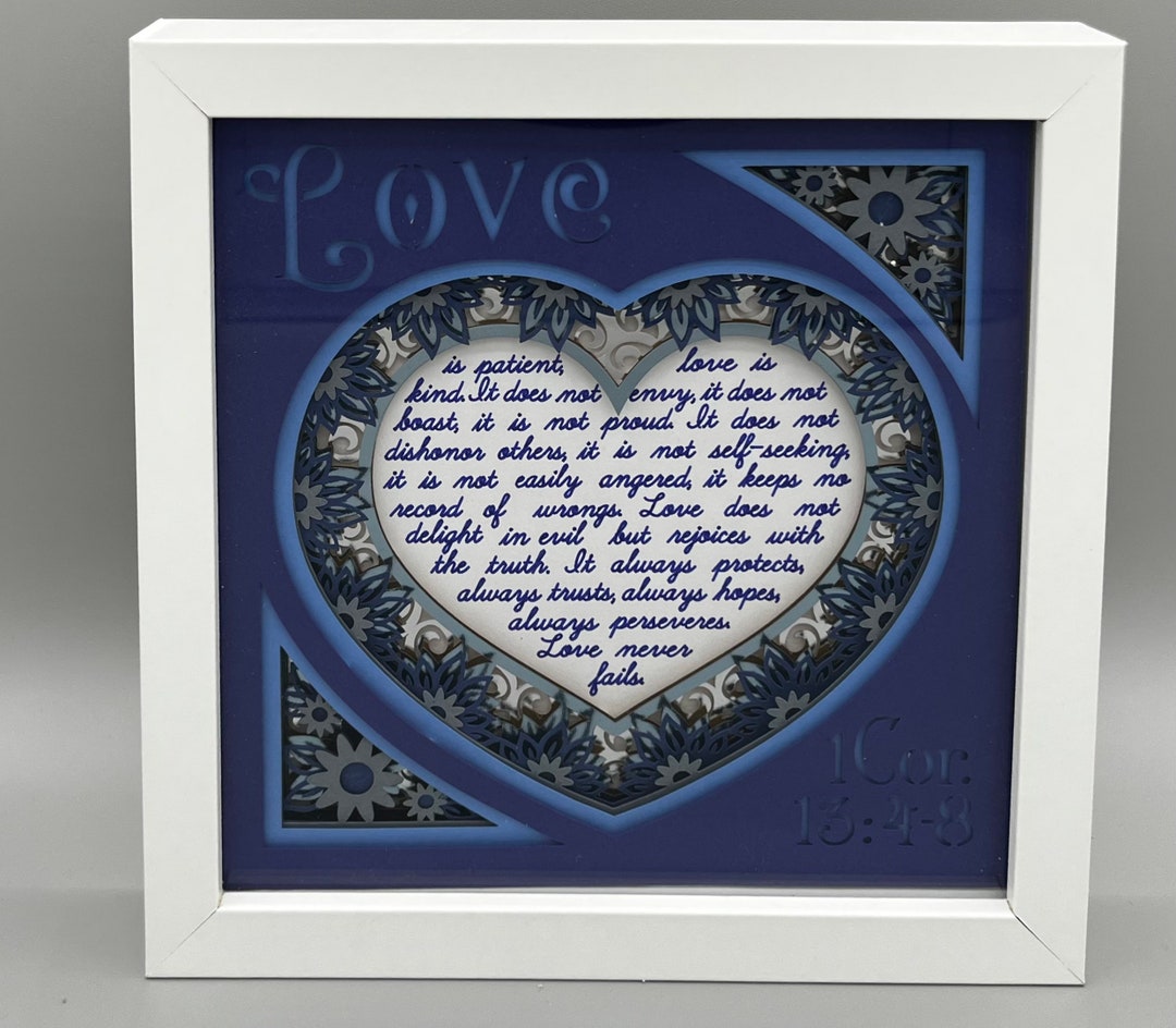 Love Framed 3D Shadow Box Handmade Gift Multiple Colors Etsy