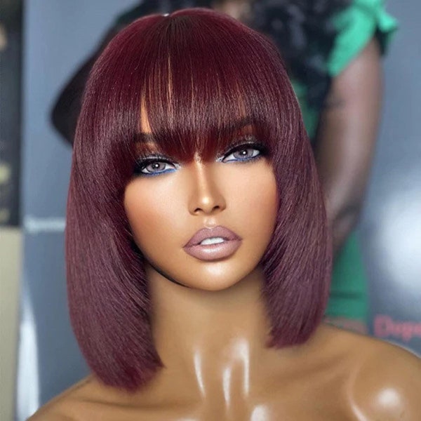 Yaki Red Bang Wig Etsy