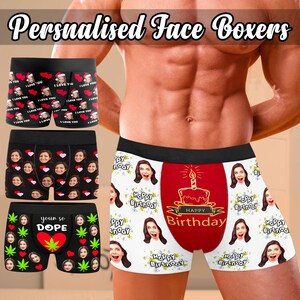 Mauotor Mutande Personalizzate per Uomo Boxer per Il Viso Boxer