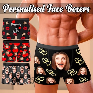 Personalized Underwear for Men, Custom Boxers with Picture,Custom Anniversary Gift for Boyfriend Husband Dad, Birthday Gift,Gift for Him
