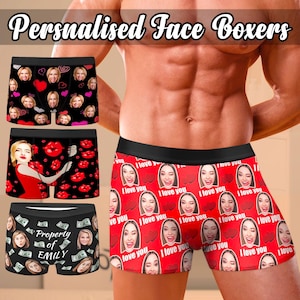 Personalized Underwear for Men, Custom Boxers with Picture, Underwear with Photo,Birthday Gift, Funny Gift for Him Boyfriend