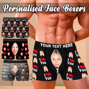 Personalized Underwear for Men, Custom Boxer Briefs,Funny Underwear With Face,Custom Men underwear,Boyfriend Husband Gift