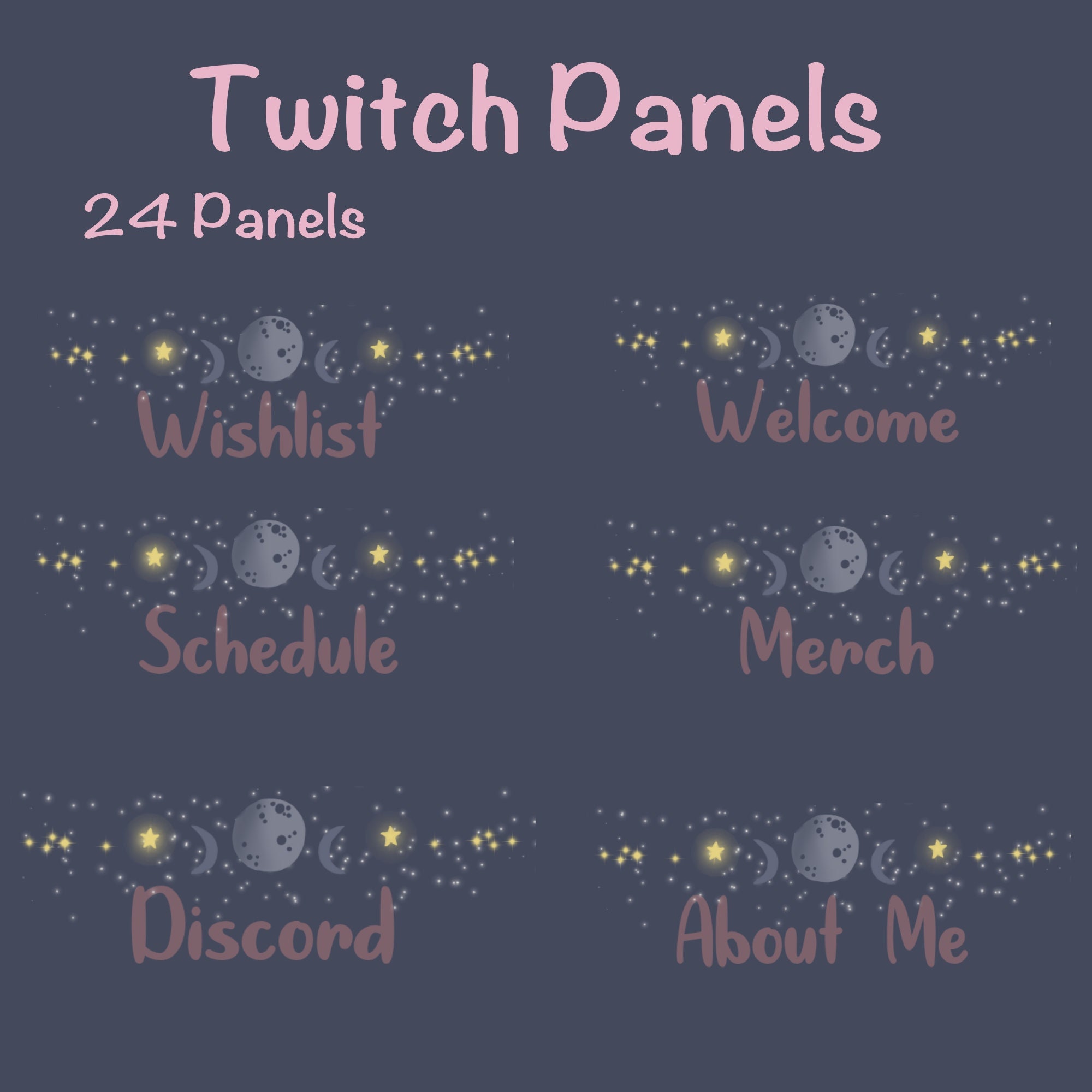 Witch Moon Twitch Panels / Dark Mode Twitch Panels