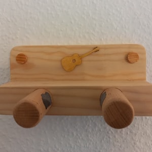 Wall mount for guitar, guitar holder, guitar holder made of wood