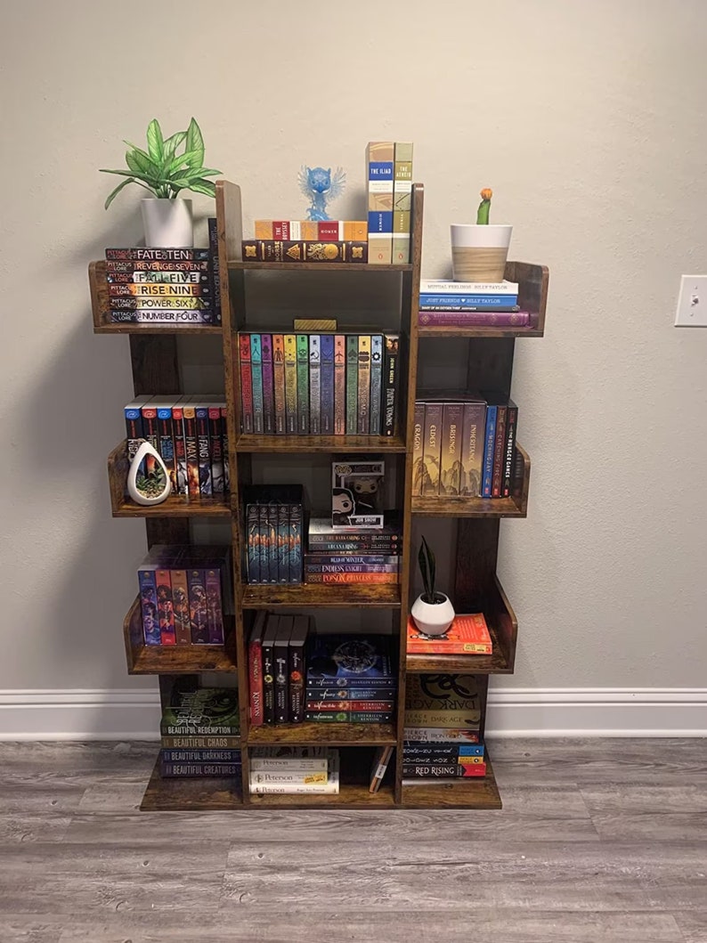 Large Industrial Bookcase Tree Shaped Bookshelf With 13 Etsy UK