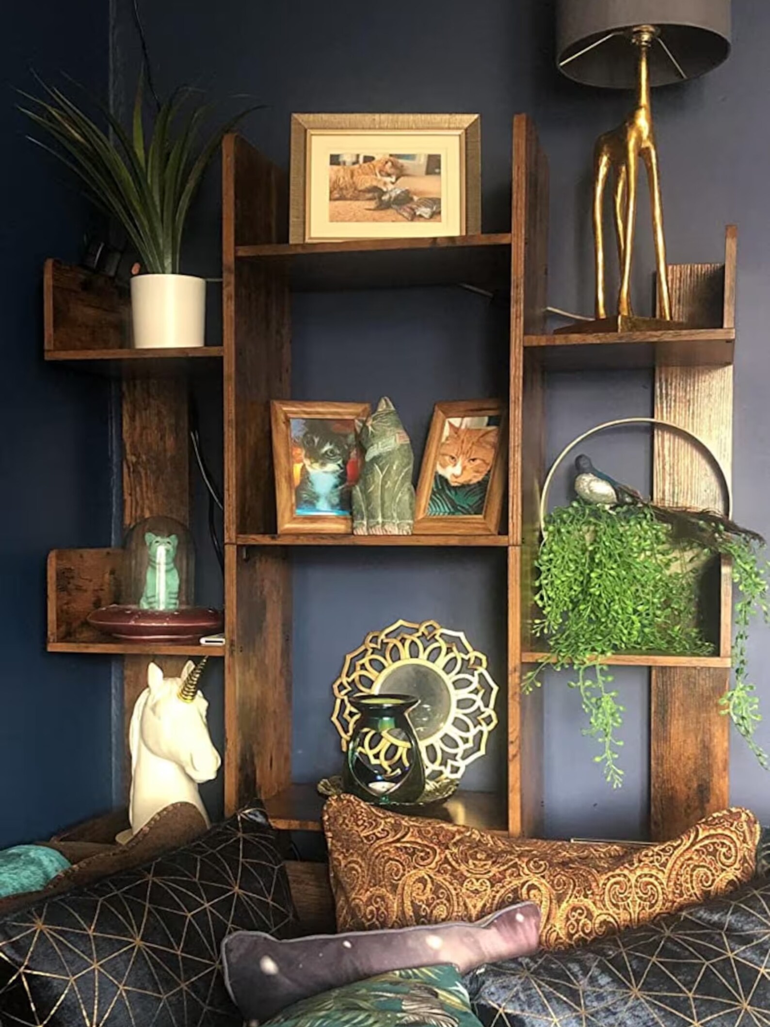 Large Industrial Bookcase Tree Shaped Bookshelf With 13 Etsy UK