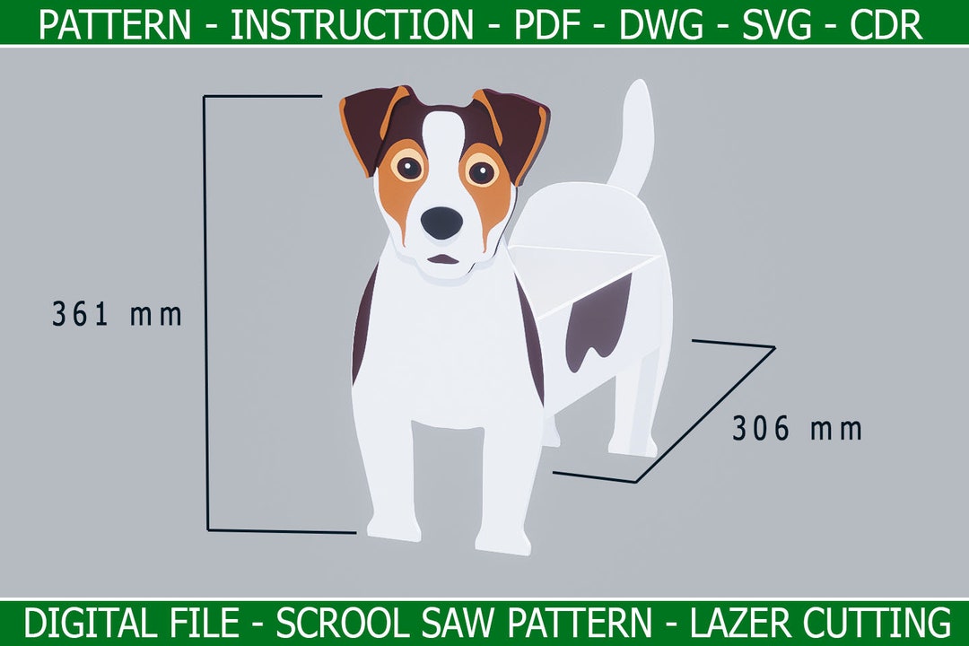 Jack Russel Fox Terrier Smooth Indoor Planter Pot- Scrool Saw