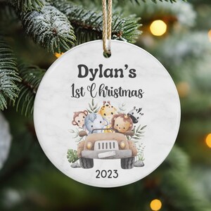 Personalized 1st Christmas baby ornament, family Christmas 2023, custom new baby ornament gift,  babys first Christmas, keepsake ornament