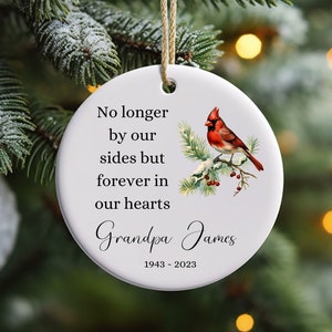 Personalized memorial ornament, cardinal Christmas ornament, remembrance gift, keepsake ornament, custom family memorial ornament