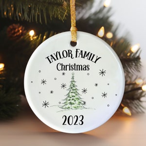 Personalized family Christmas ornament 2023, family ornament keepsake, wedding gift, couple gift, custom name ornament gift, xmas tree decor