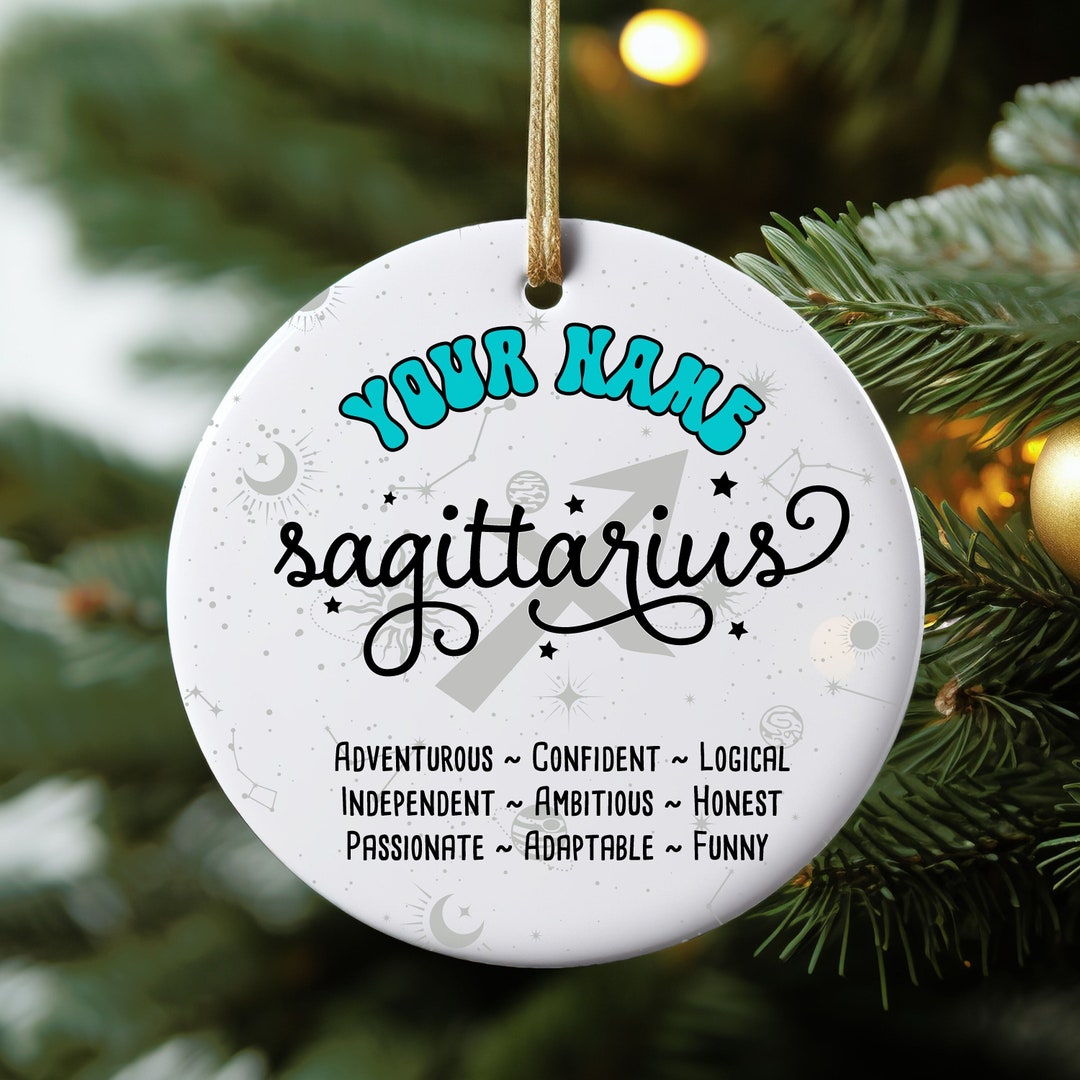 Zodiac Sign Christmas Ornaments, Zodiac Sign Keepsake, Personalized