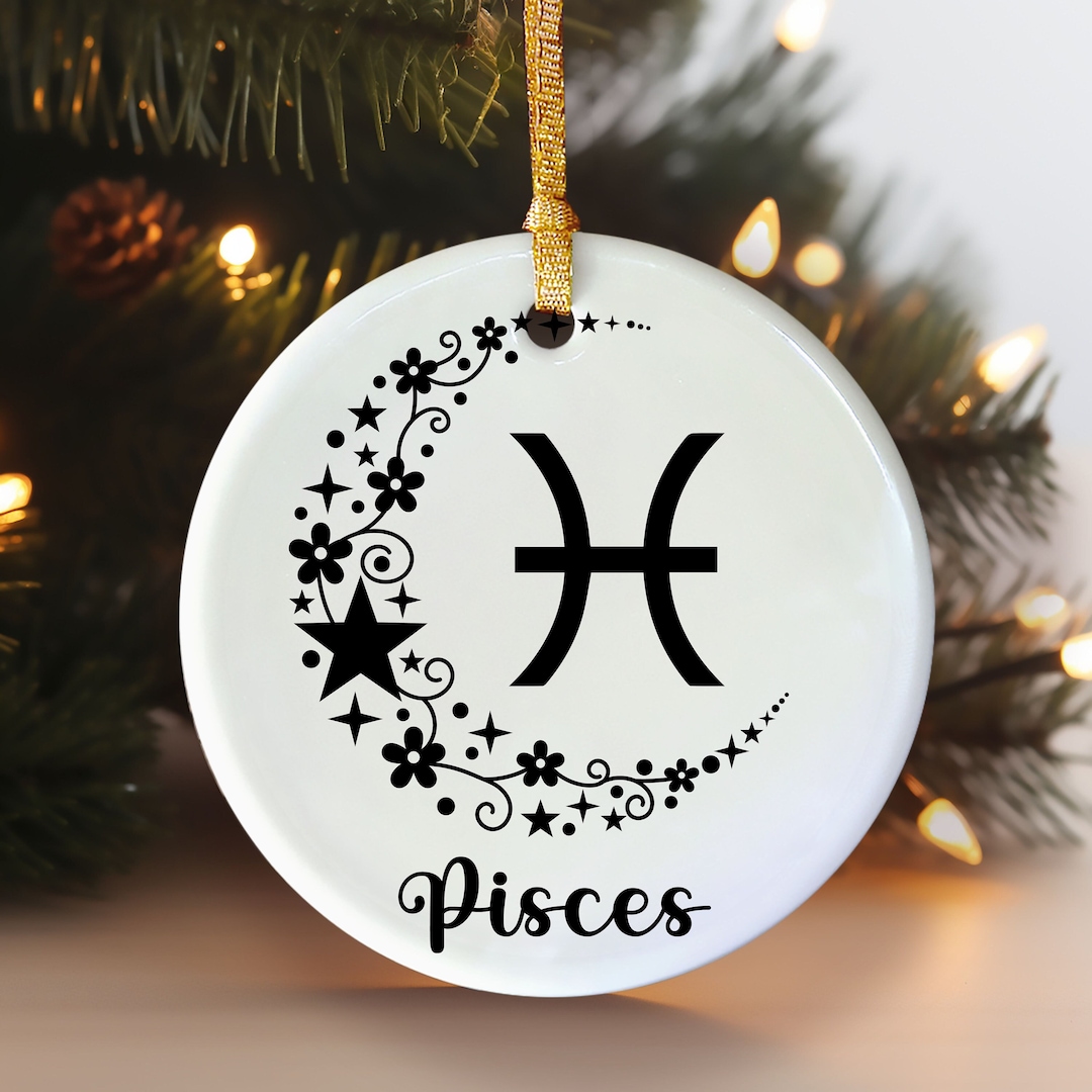 Zodiac Sign Christmas Ornaments, Zodiac Sign Keepsake, Personalized