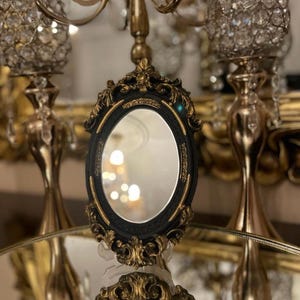 Handgemaakte decoratieve wandspiegel van 22 cm – ronde spiegel in vintage stijl – uniek wanddecoratie voor thuis