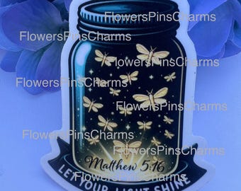 Fireflies in a Jar Vinyl Sticker - Let Your Light Shine - 2.5”