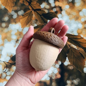 Acorn Oversized Geocache Hanging Container | Cache Container w/ Log for Geocaching | Hide unique caches! Sneaky stealthy! Cosplay!