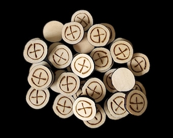 Geocaching Mini Swag Tokens Wooden Coins - Geocaching Symbol - Geocaching Gift - FTF Prize - Trade Equal or Up