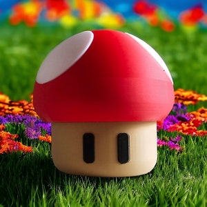 Mushroom Geocache Container | 4" Multicolor 3D Printed Stash Box