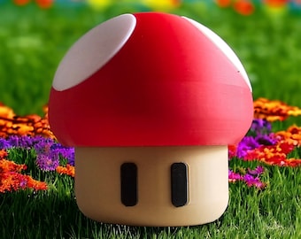 Mushroom Geocache Container | 4" Multicolor 3D Printed Stash Box