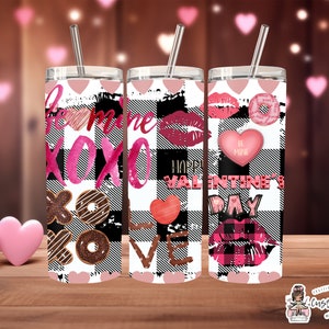 XOXO Tumbler, 20 oz Skinny Tumbler, XOXO, Valentine&#39;s Day Gift, Girlfriend, Wife, Gift for Her