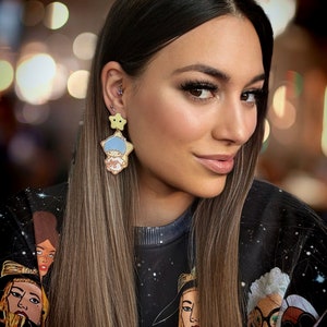 Doll earrings doll earrings comic earrings Toy earrings toy earrings star earrings cartoon earrings vintage earrings