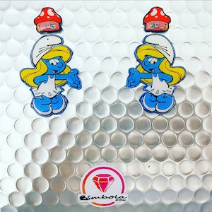 Poppenoorbellen Poppenoorbellen Cartoon oorbellen Cartoon oorbellen Gewichtloze oorbellen Blauwe oorbellen Smurfen oorbellen