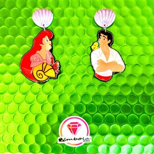 Orecchini a forma di sirena, orecchini a forma di sirena, orecchini a forma di principessa, orecchini fantasy, orecchini a forma di conchiglia